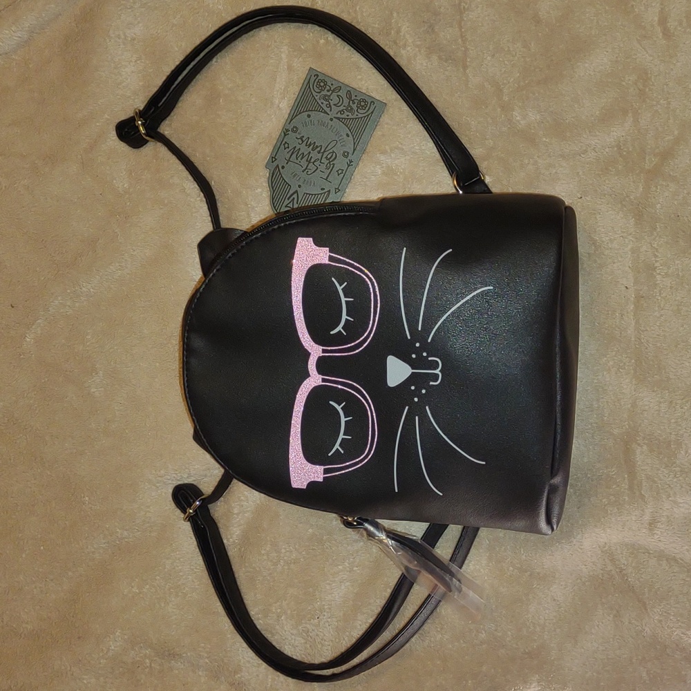 TEESHIRT&JEANS 🌞Cat with Pink Sparkly Glasses Backpack - Picture 15 of 16